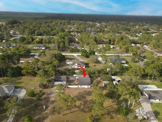 aerial view with a residential view