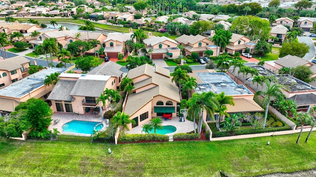 aerial view with a residential view