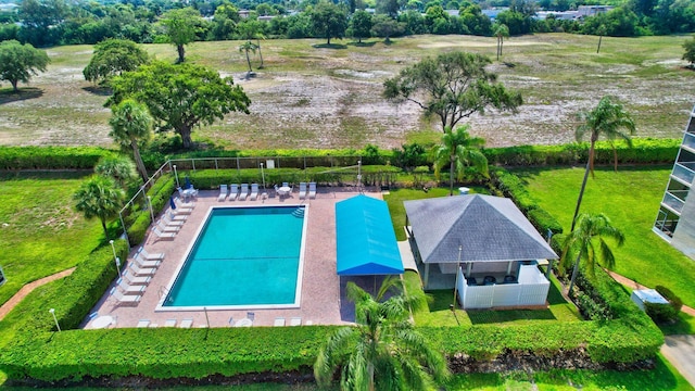 community pool with fence