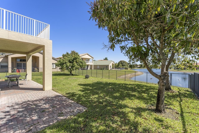 view of yard with a patio and a fenced backyard