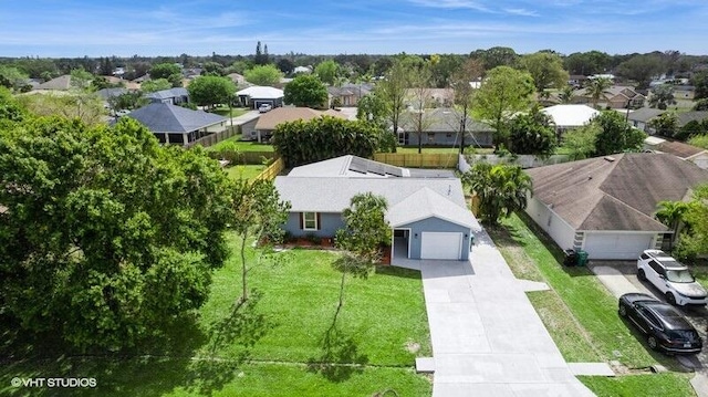 aerial view featuring a residential view