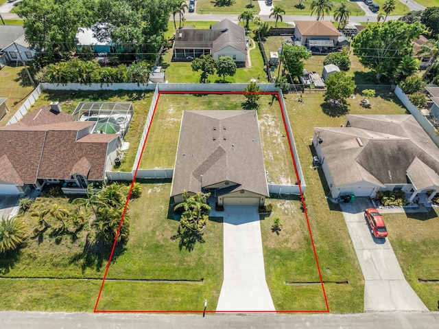 aerial view featuring a residential view