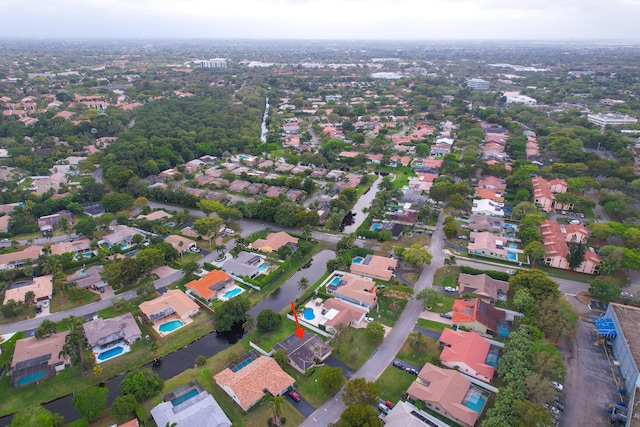 bird's eye view with a residential view