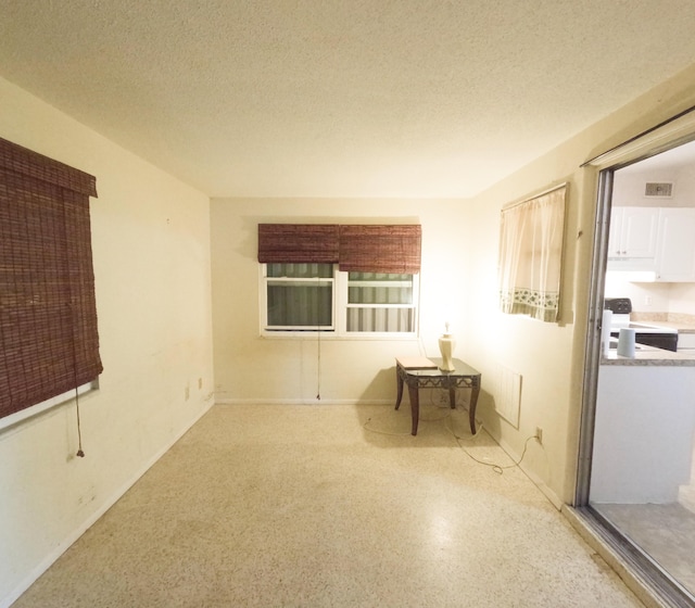 empty room with a textured ceiling