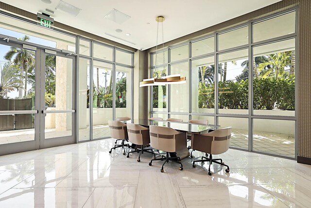 interior space featuring french doors