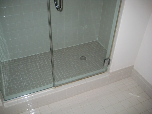 bathroom with a stall shower