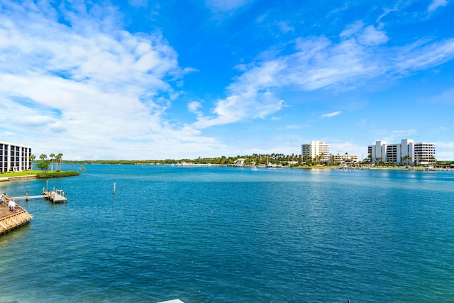 property view of water featuring a city view