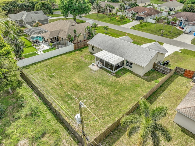 aerial view featuring a residential view