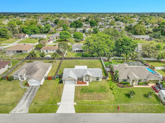 drone / aerial view with a residential view