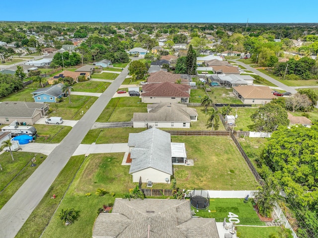 aerial view with a residential view