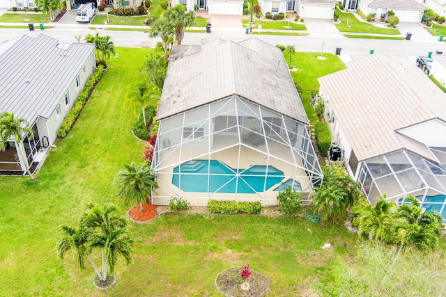 aerial view featuring a residential view