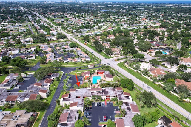 drone / aerial view featuring a residential view