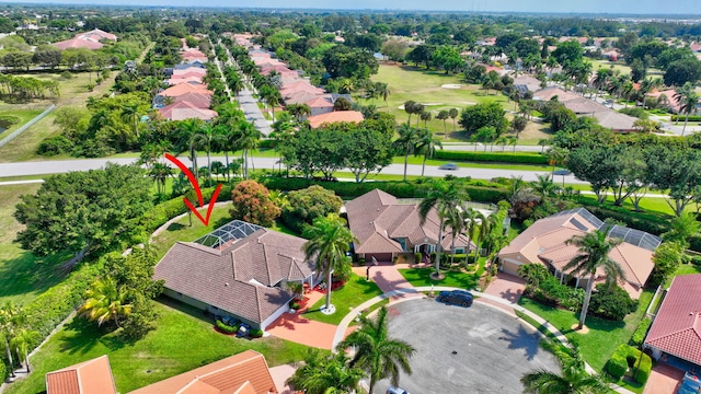 aerial view with a residential view