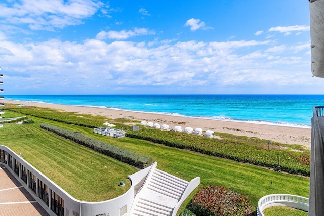 water view with a view of the beach