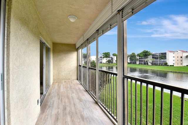 balcony with a water view