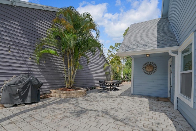 view of patio / terrace featuring outdoor dining area and area for grilling