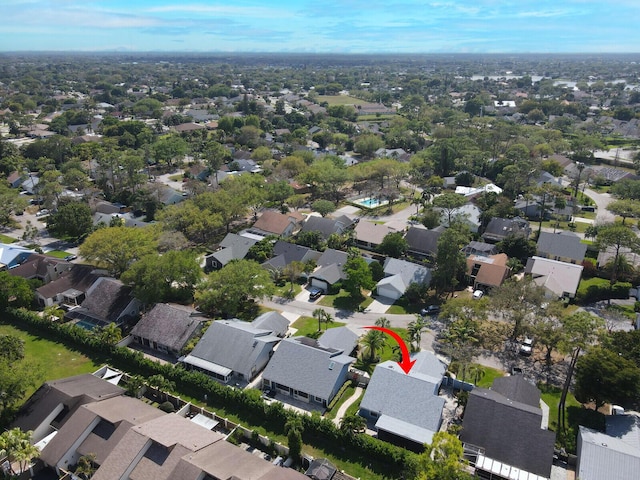 bird's eye view featuring a residential view