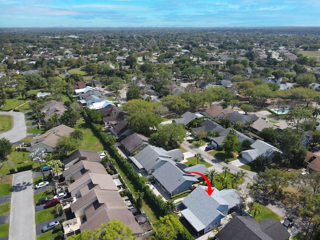 aerial view featuring a residential view