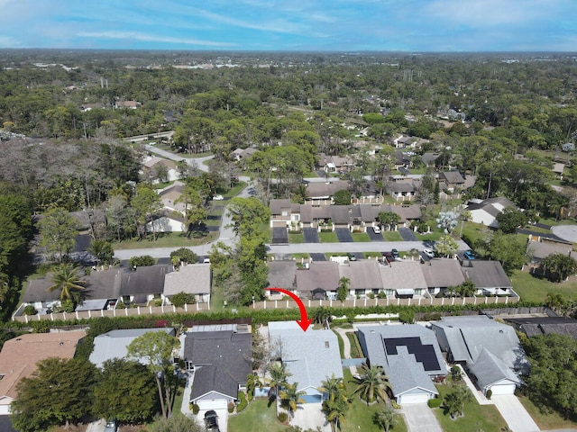 drone / aerial view with a residential view