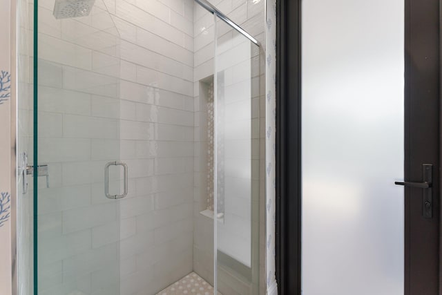 bathroom featuring a shower stall