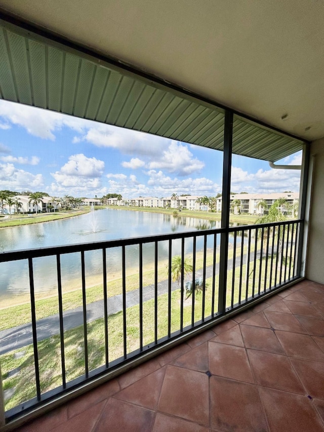 balcony with a water view