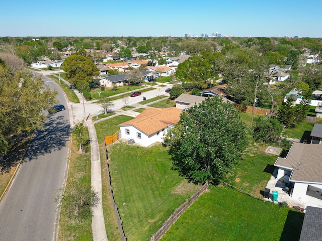 drone / aerial view with a residential view