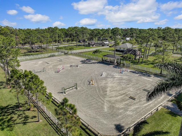 bird's eye view with a rural view