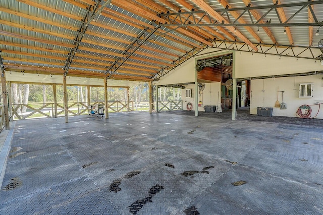 garage featuring metal wall