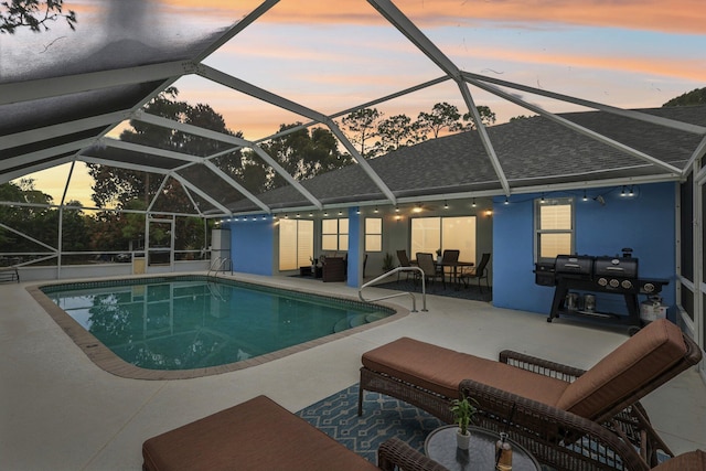 pool featuring a patio and a lanai