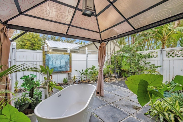 view of patio featuring a fenced backyard