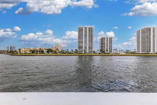 water view featuring a city view