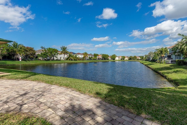 property view of water with a residential view