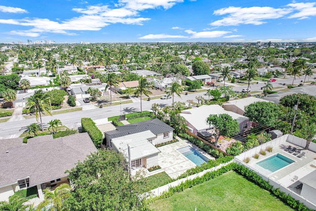 drone / aerial view with a residential view