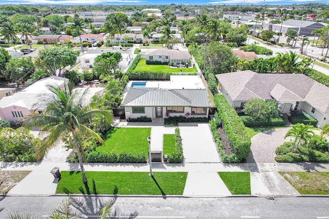 drone / aerial view featuring a residential view