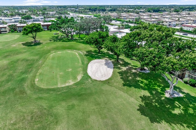 drone / aerial view with golf course view