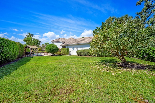 view of yard featuring a gazebo