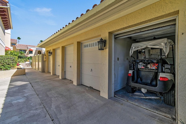 view of garage