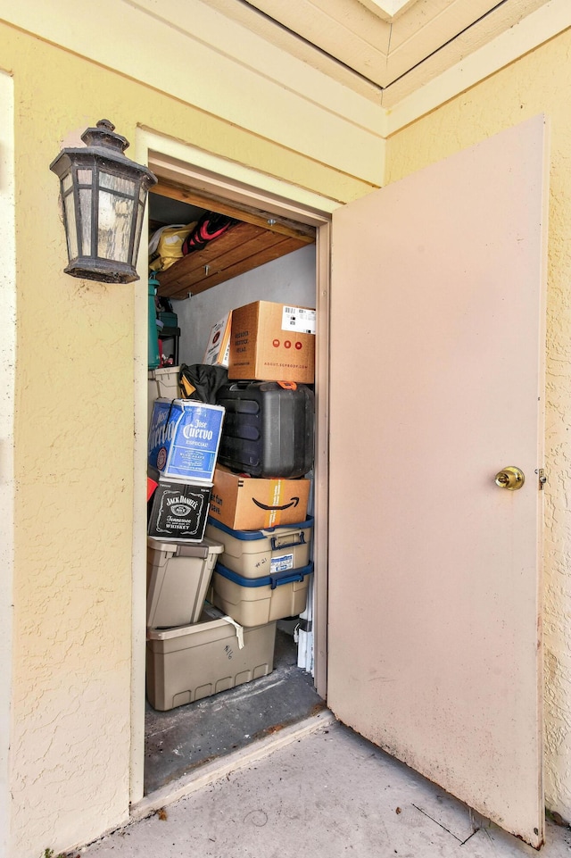 view of storage area