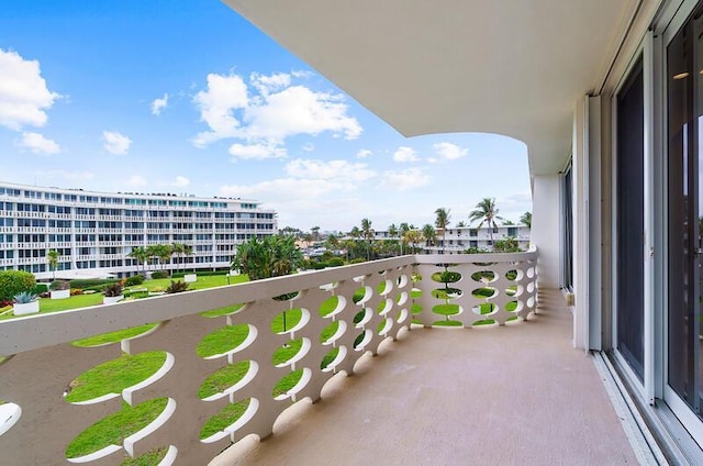 balcony with a view of city