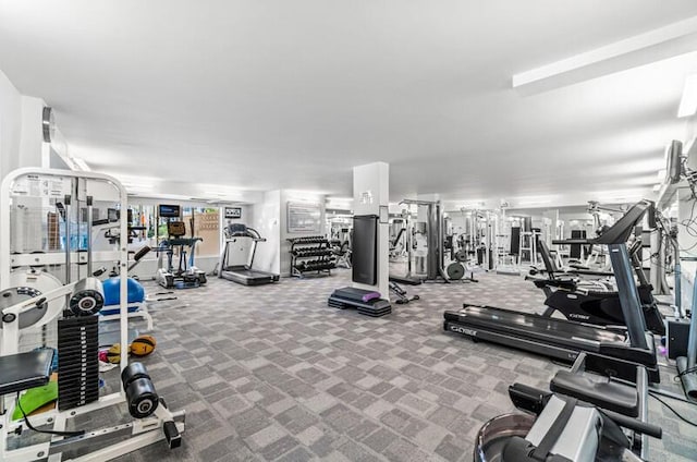 gym with carpet floors