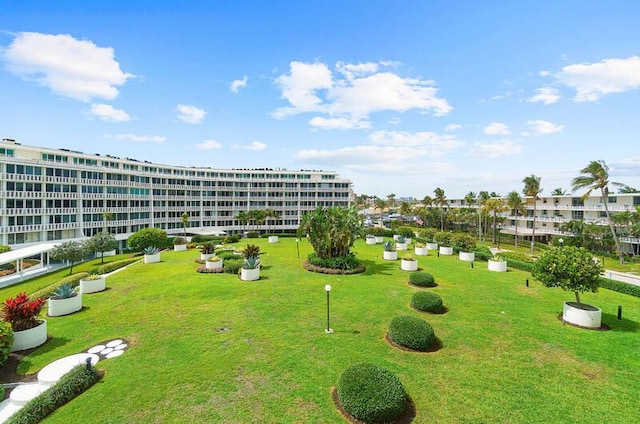 view of home's community featuring a lawn