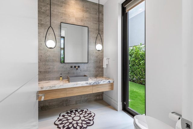 bathroom featuring toilet and vanity