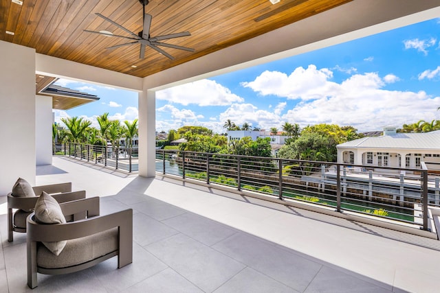 view of patio / terrace featuring ceiling fan