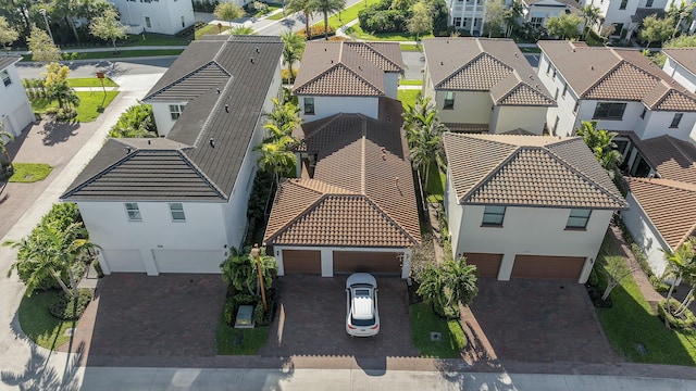 aerial view with a residential view