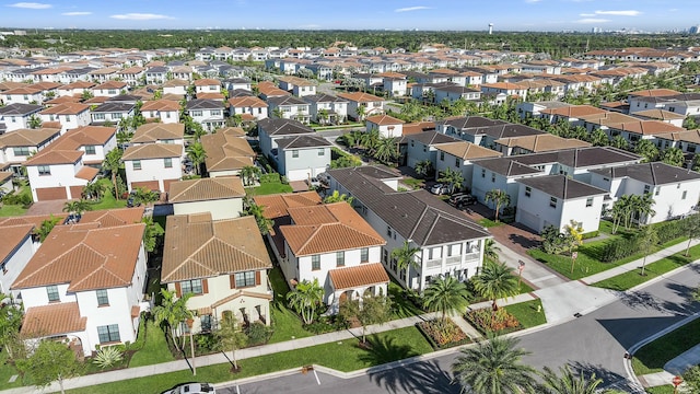 aerial view with a residential view