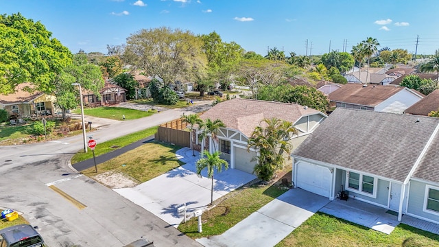 aerial view with a residential view