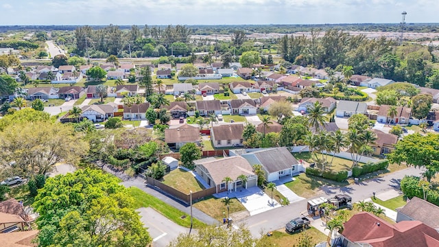 bird's eye view with a residential view