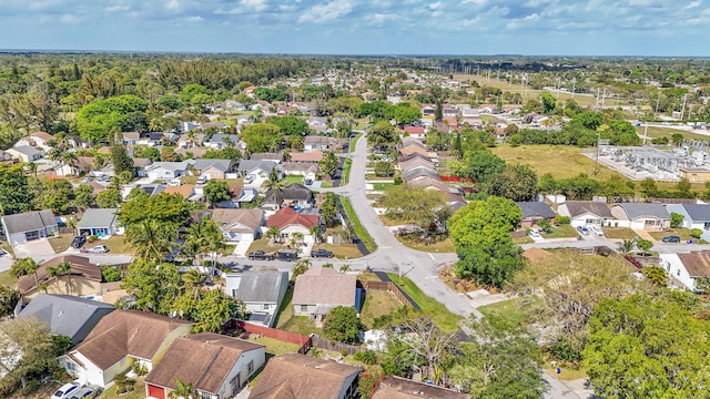 birds eye view of property with a residential view