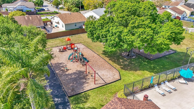 aerial view featuring a residential view