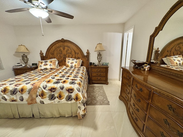 bedroom featuring ceiling fan